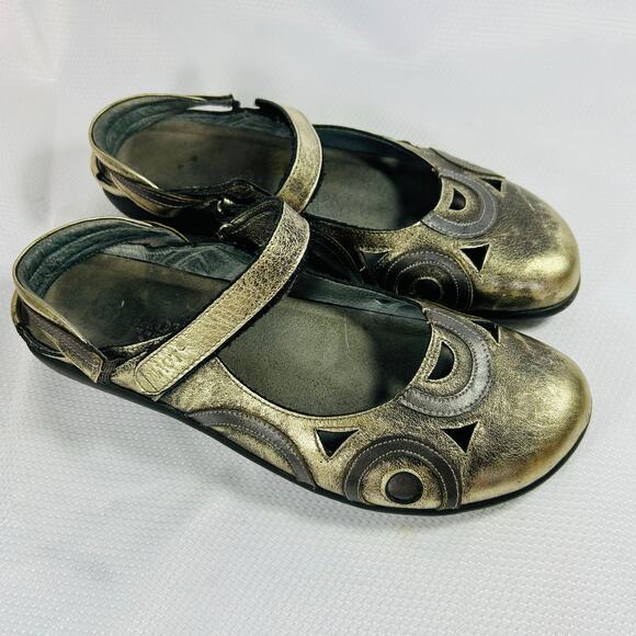 Naot Rongo Slingback Mary Jane Metallic Distressed Bronze Comfort Shoes Size 9 - Picture 8 of 12